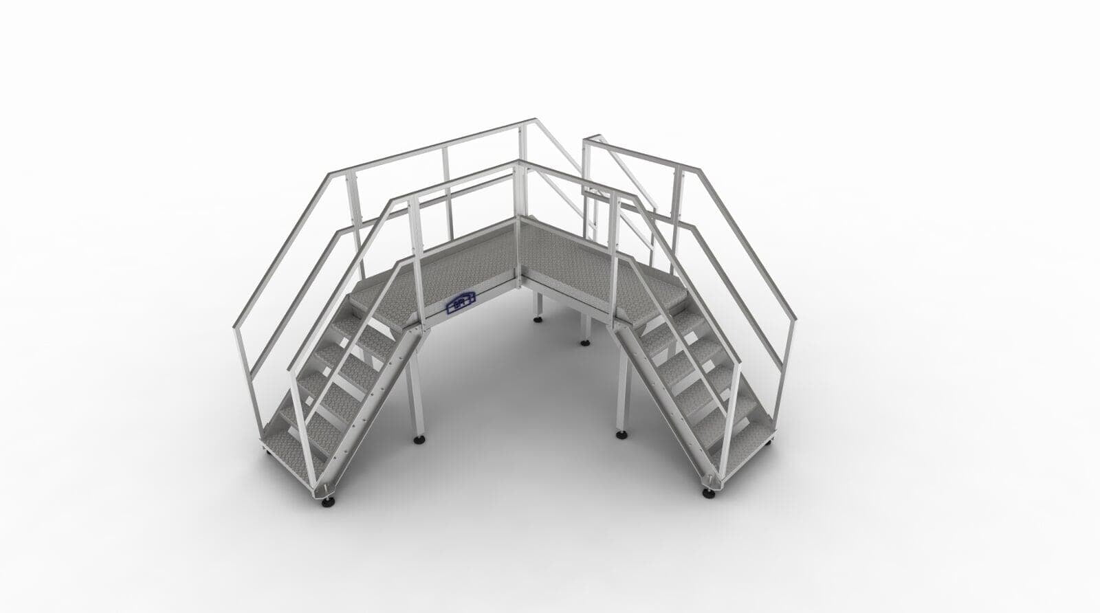 Übergang mit zwei Treppenläufen (3D-Modell)